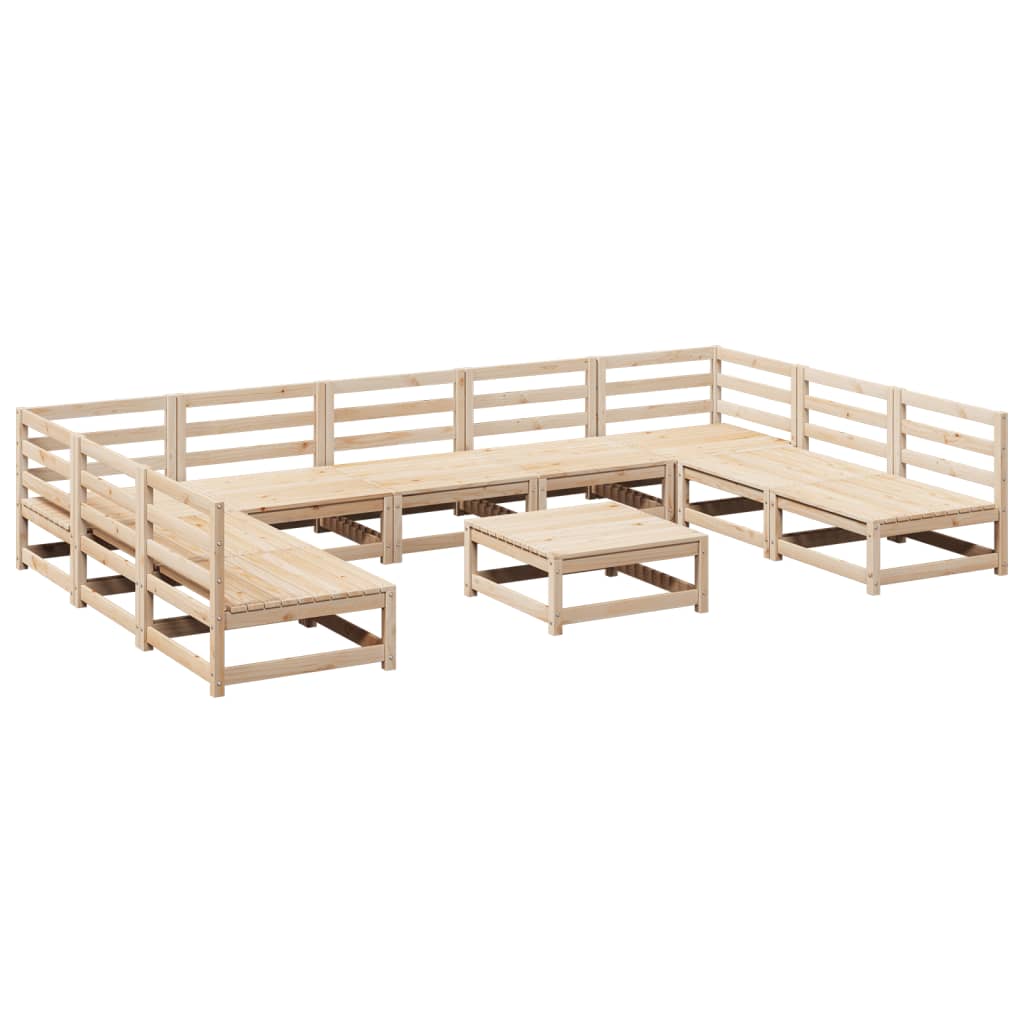 Garden Sofa Set Natural Pine Solid Pine Wood Large Modular