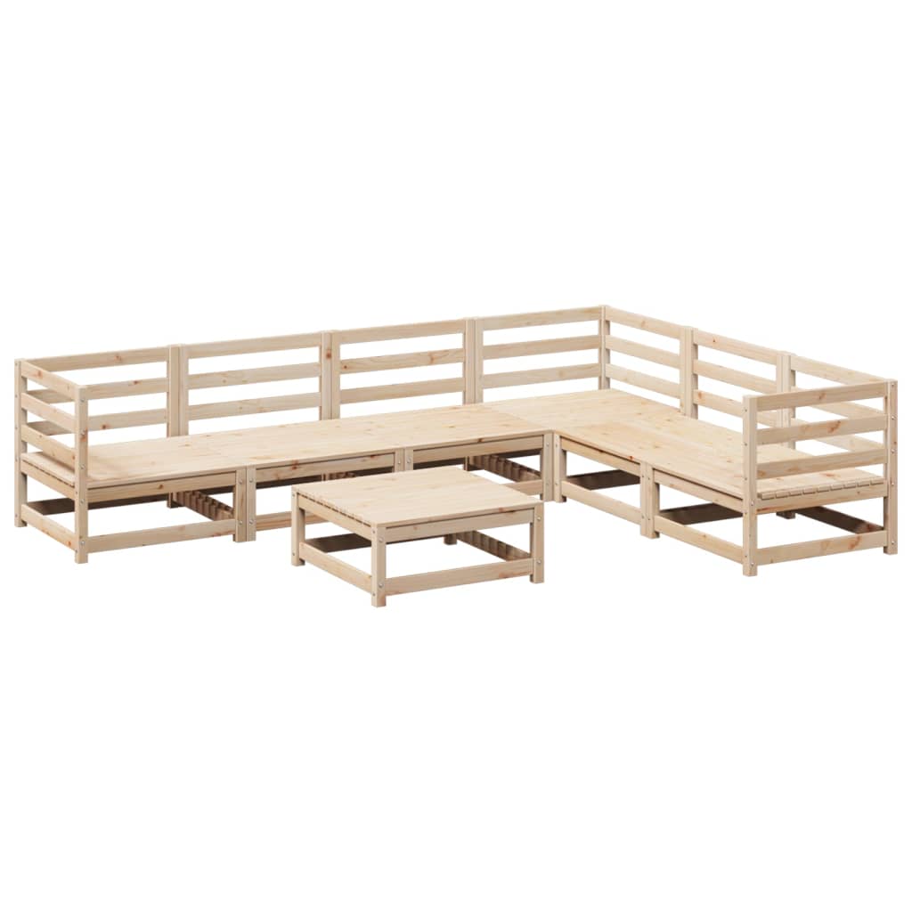 Garden Sofa Set Natural Pine Solid Pine Wood Large Modular