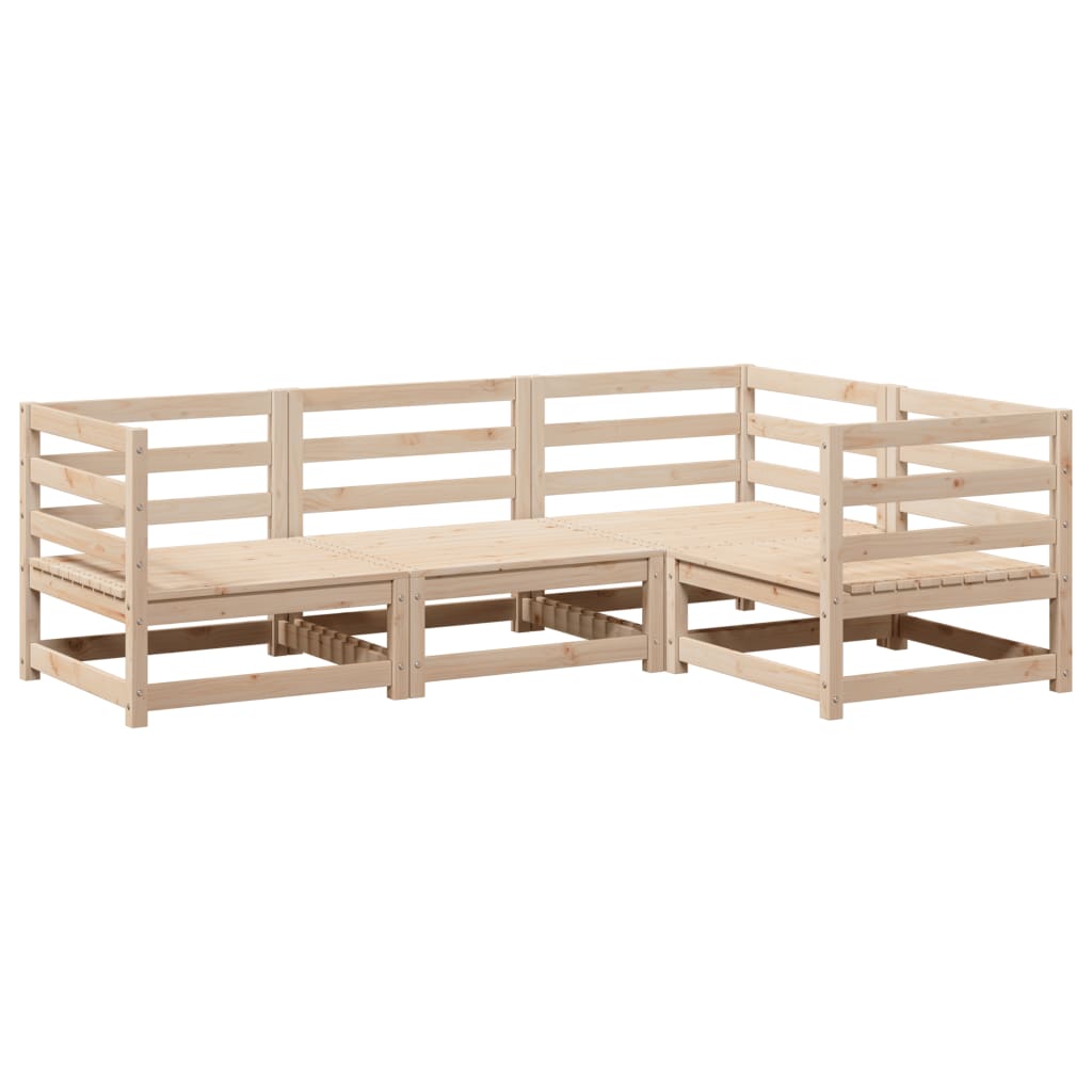 Garden Sofa Set Natural Pine Solid Pine Wood Large Modular