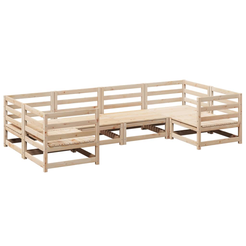 Garden Sofa Set Natural wood Solid pine wood Large Modular
