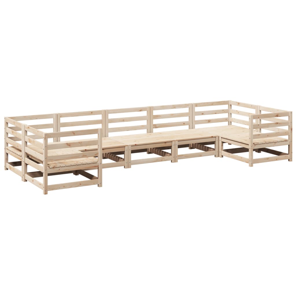 Garden Sofa Set Natural Wood Solid Pine Wood Large Modular