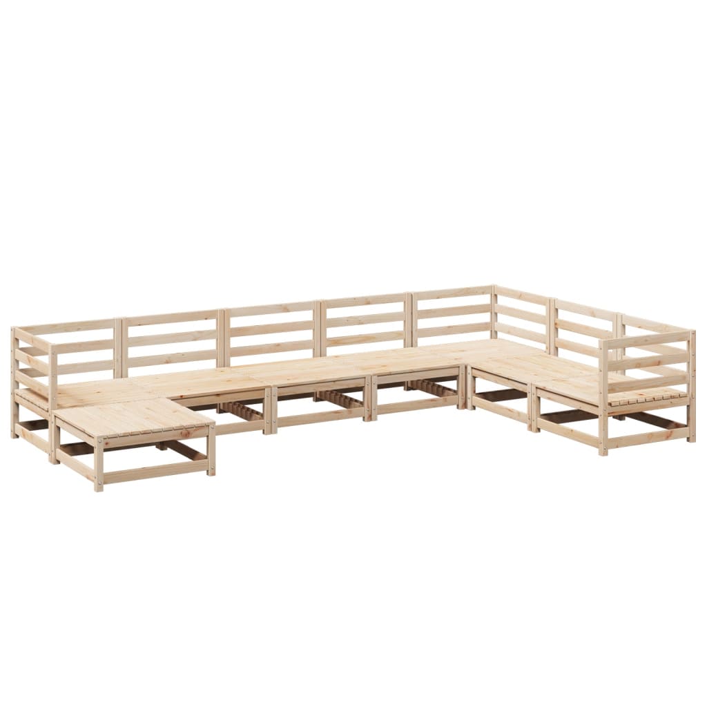 Garden Sofa Set Natural wood Solid pine wood Large Modular