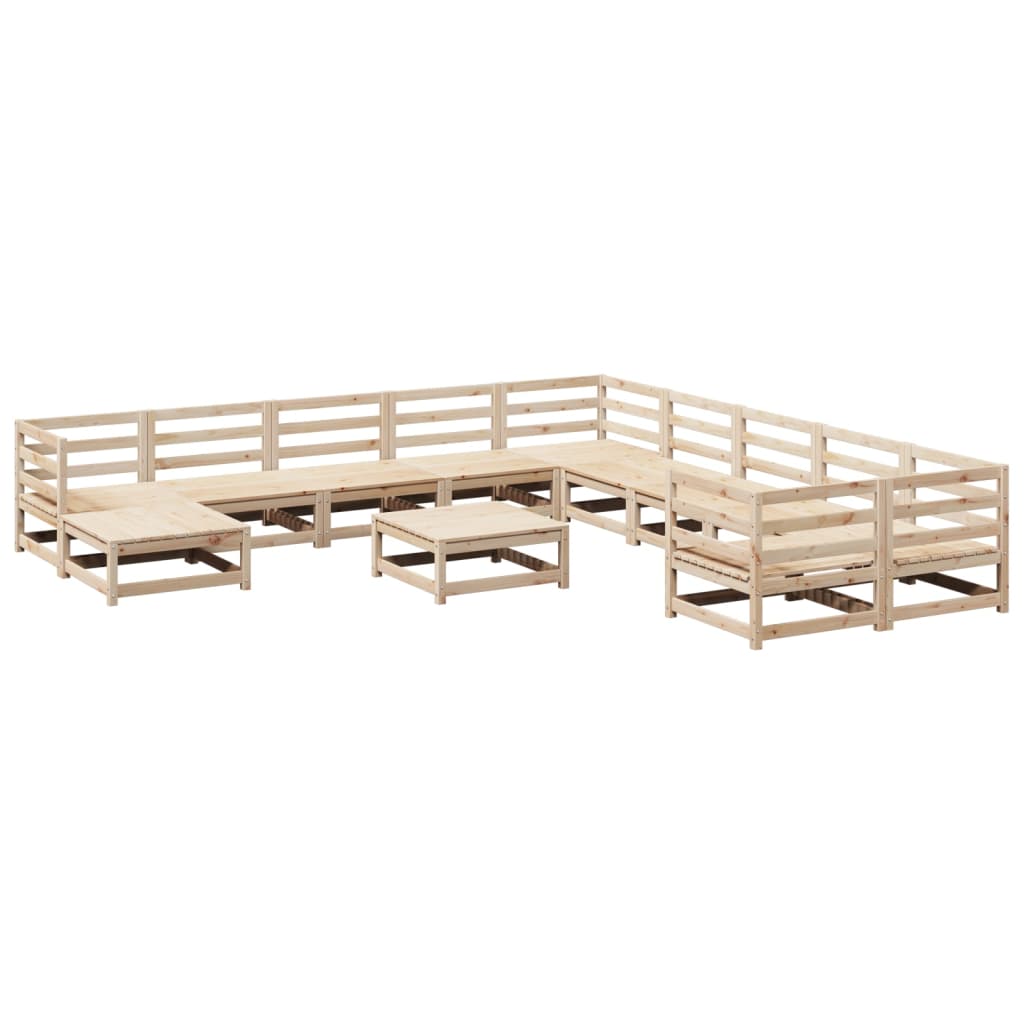 Garden Sofa Set Natural Wood Solid Pine Wood Large Modular