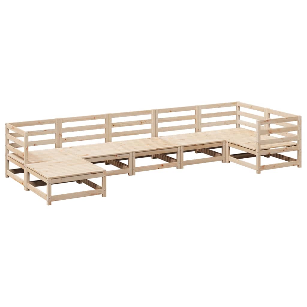 Garden Sofa Set Natural Wood Solid Pine Wood Large Modular