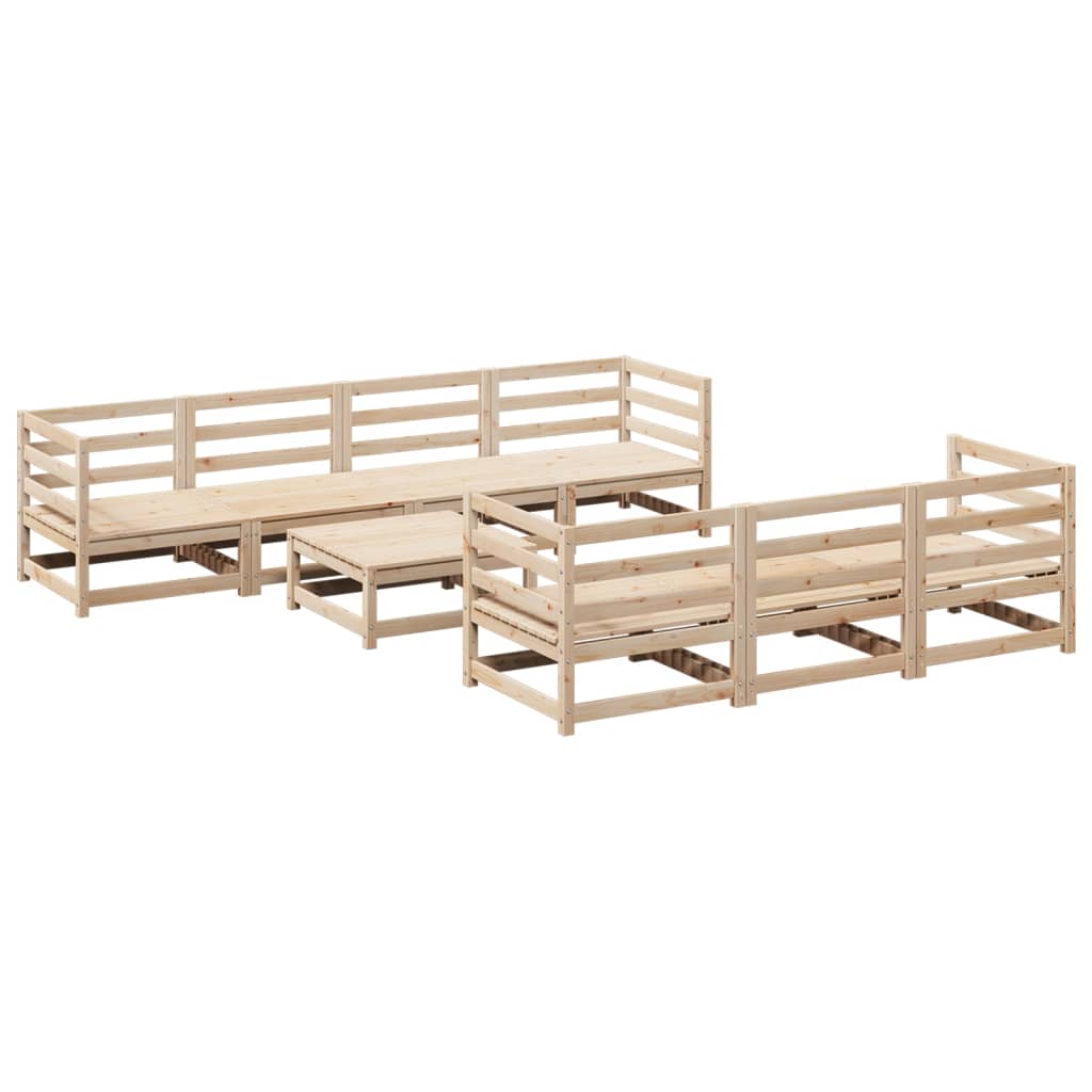 Garden Sofa Set Natural wood Solid pine wood Large Modular