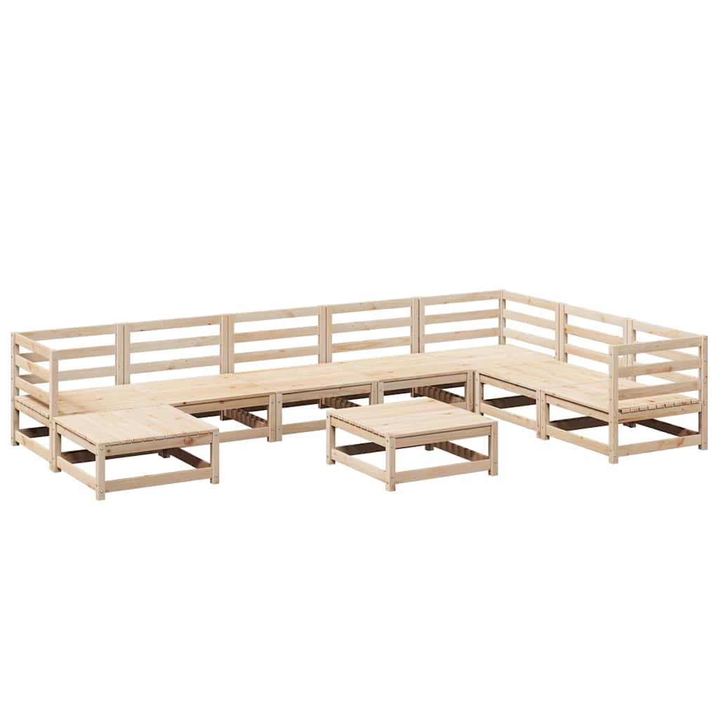 Garden Sofa Set Natural wood Solid pine wood Large Modular