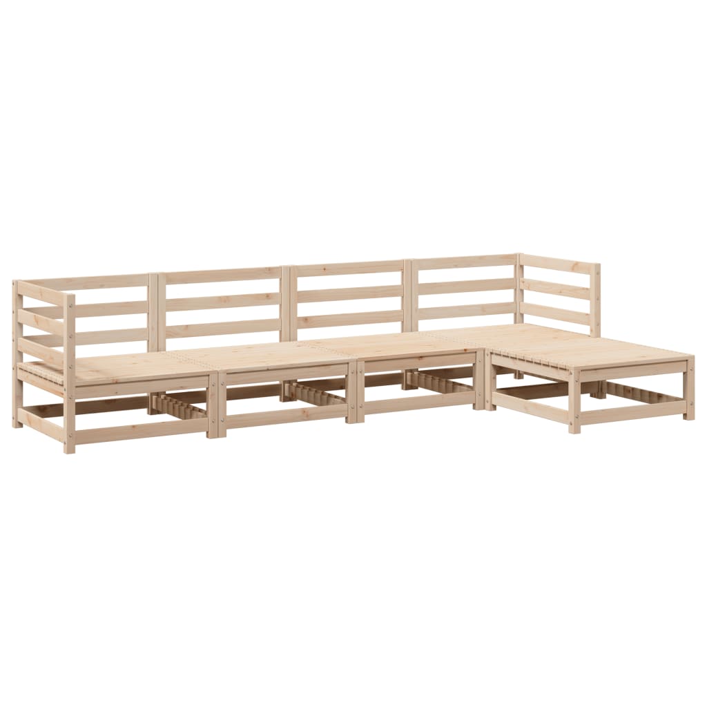 Garden Sofa Set Natural wood Solid pine wood Medium Modular