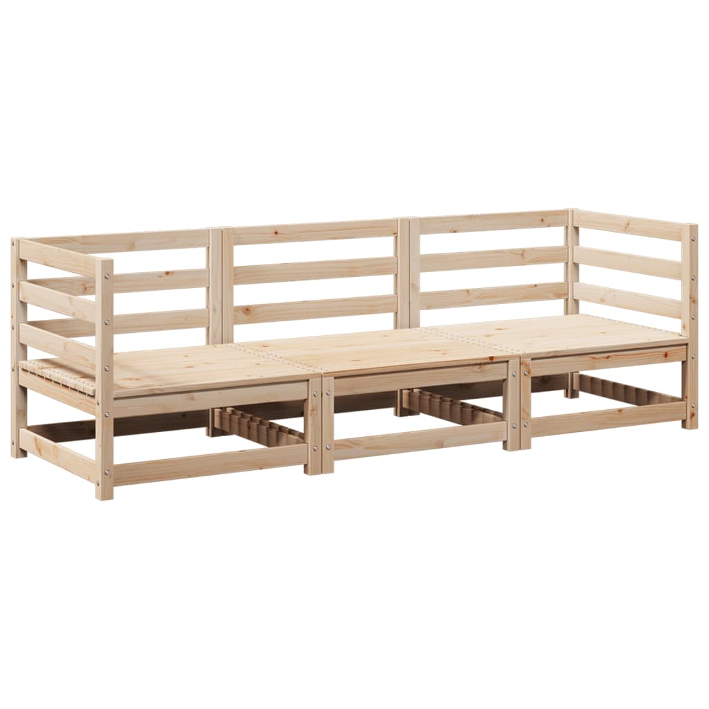 Garden Sofa Set Natural Wood Solid pine wood Medium Modular
