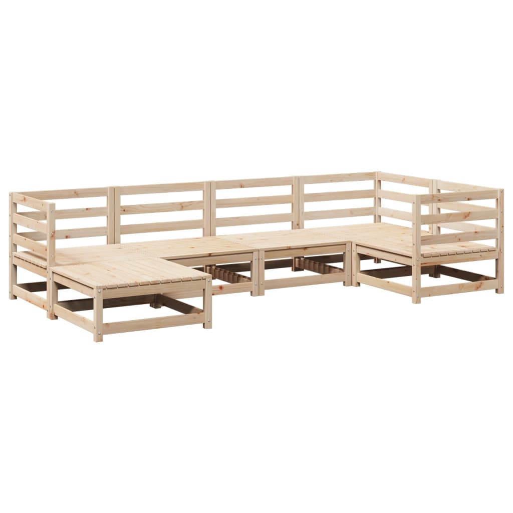 Garden Sofa Set Natural wood Solid pine wood (untreated) Large