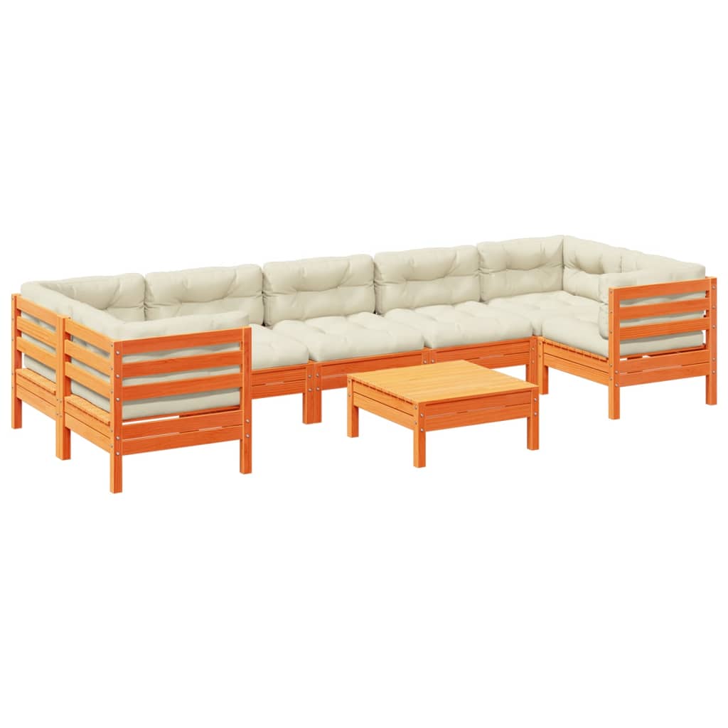 Garden Sofa Set Wax brown and cream