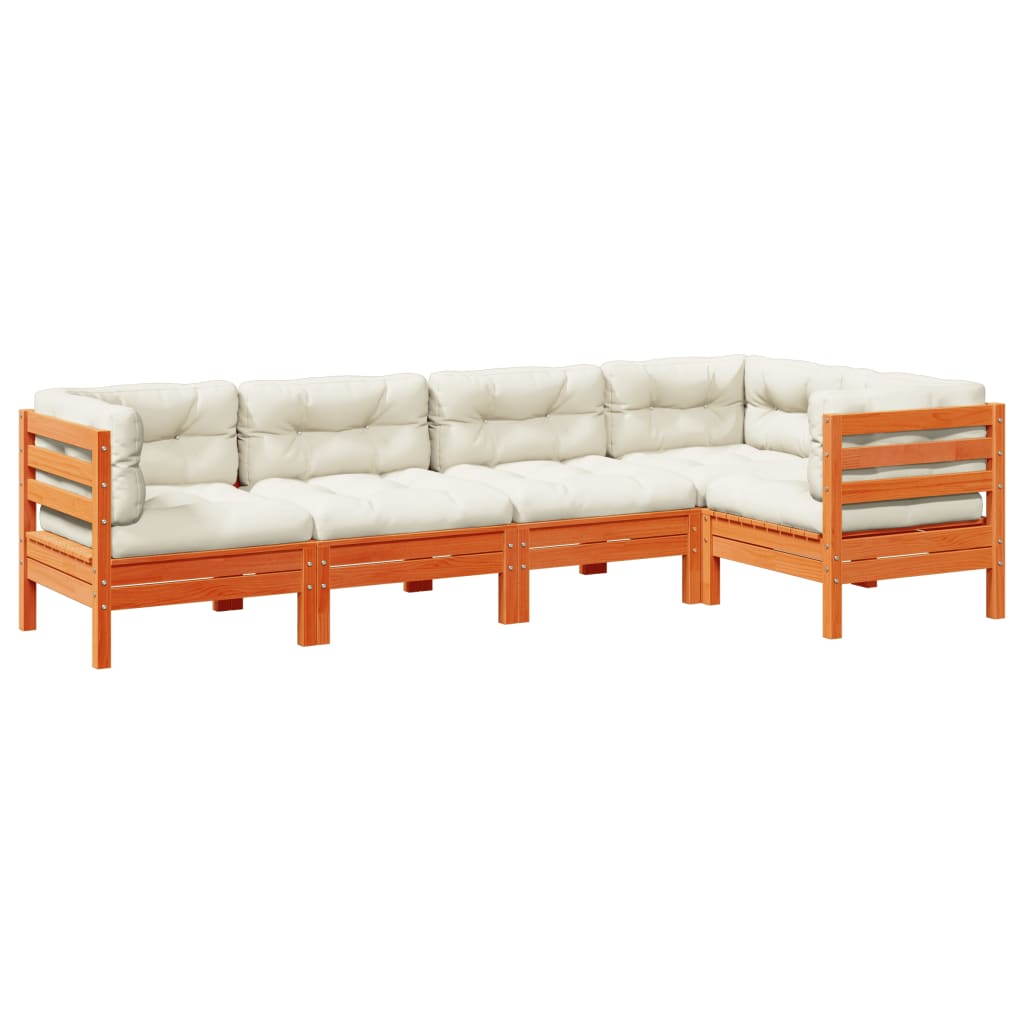 Garden Sofa Set Wax brown and cream
