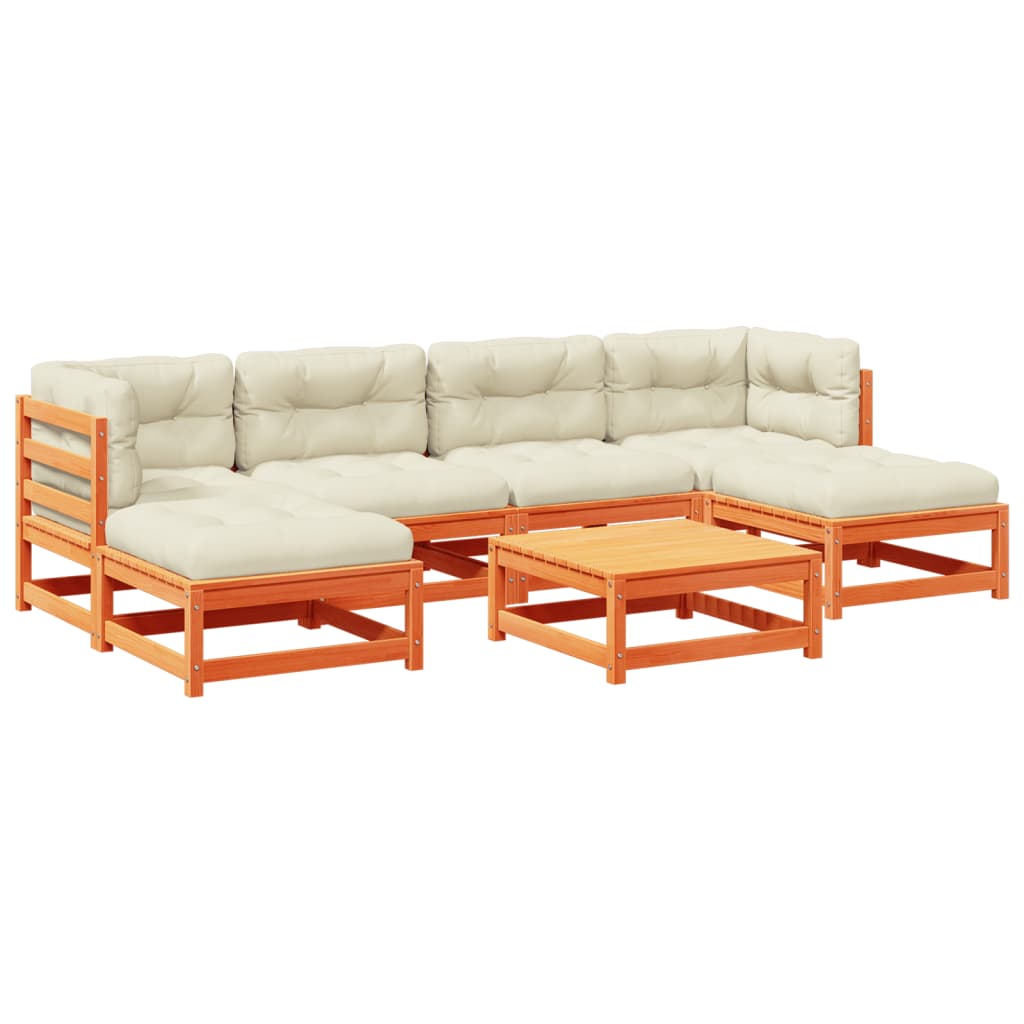 Garden Sofa Set Wax brown, Cream