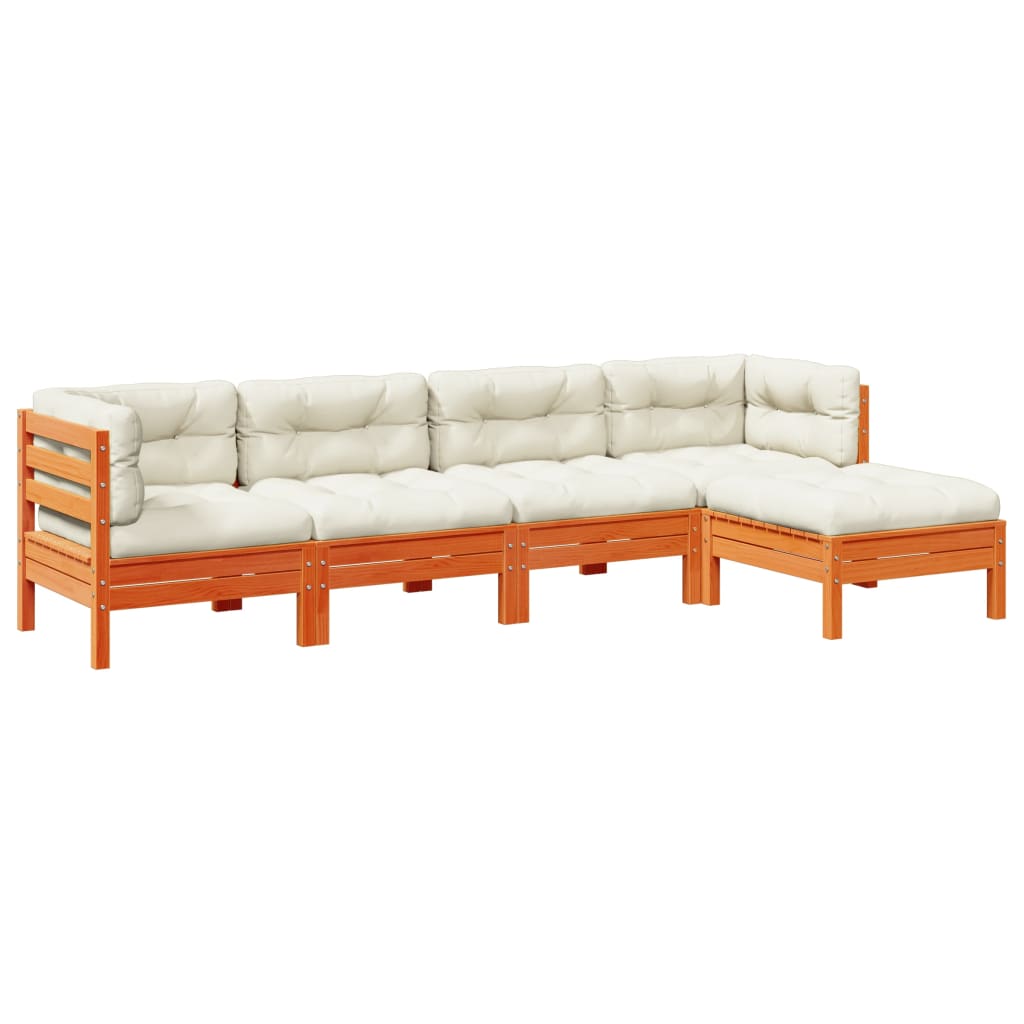 Garden Sofa Set Wax Brown, Cream