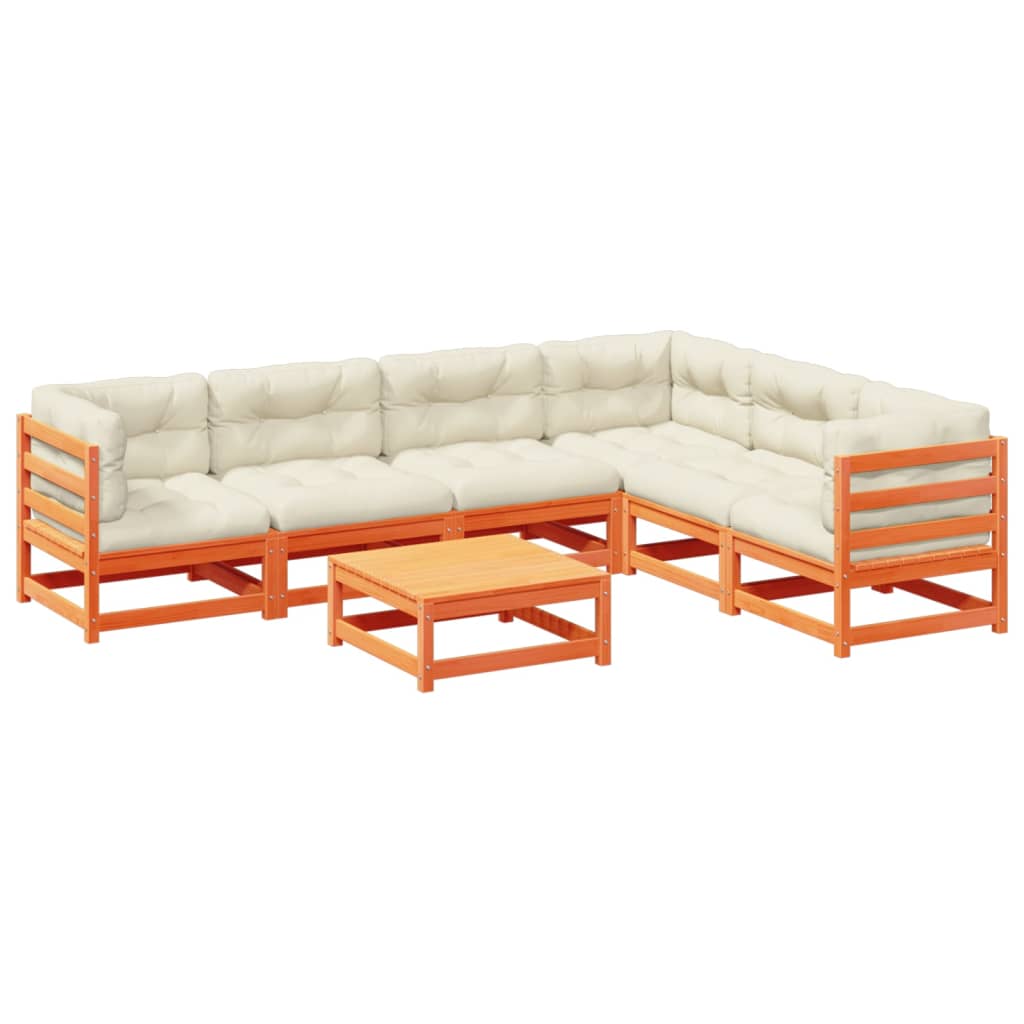 Garden Sofa Set Wax brown, Cream