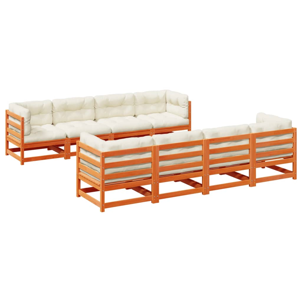 Garden Sofa Set Wax Brown, Cream