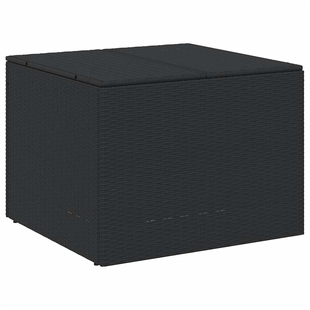 Garden Storage Box Black Poly Rattan Medium Storage