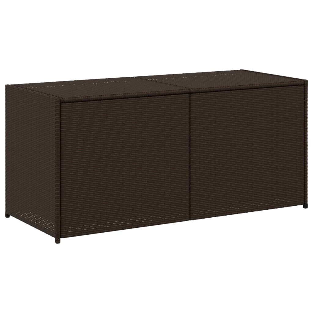 Garden Storage Box Brown PE Rattan Large Garden Storage Box