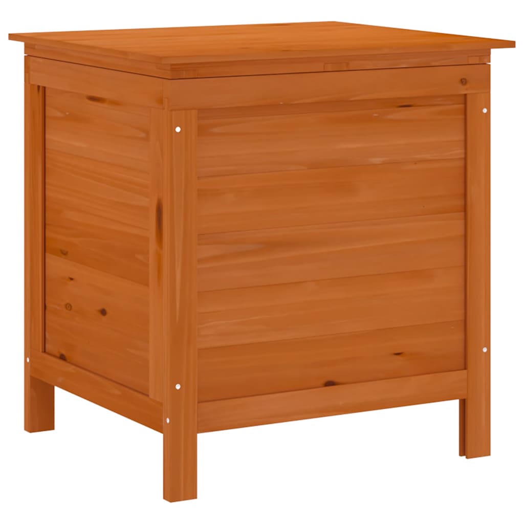 Garden Storage Box Brown Solid Fir Wood 19.7x19.3x22.2 in Square