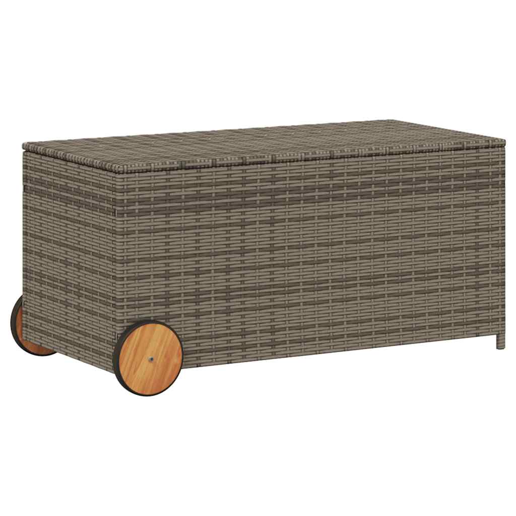 Garden Storage Box Grey PE rattan Large Garden Storage Box