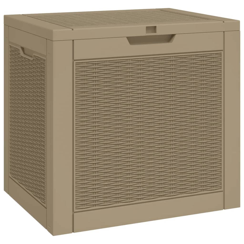Garden Storage Box Light Brown Polypropylene 31.2 Gal Capacity