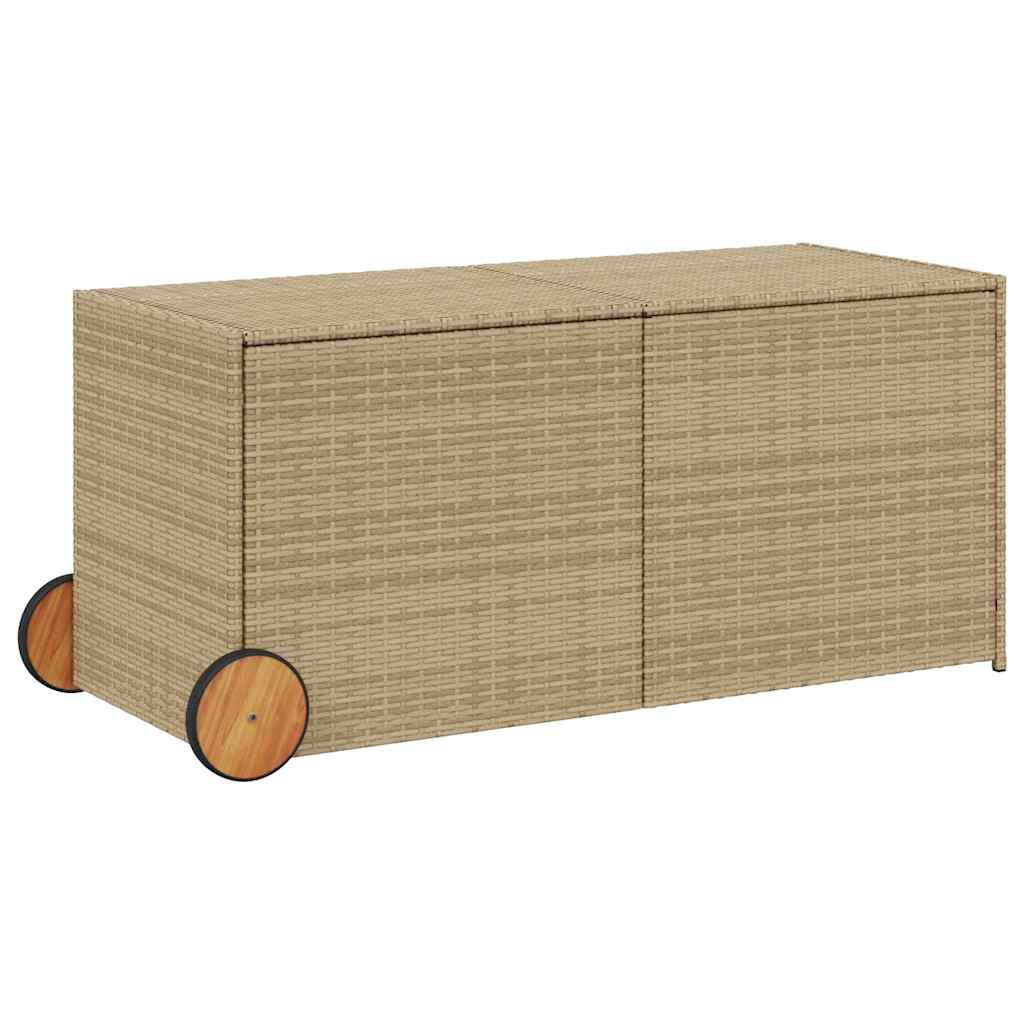 Garden Storage Box Mix Beige PE Rattan Large Garden Storage Box