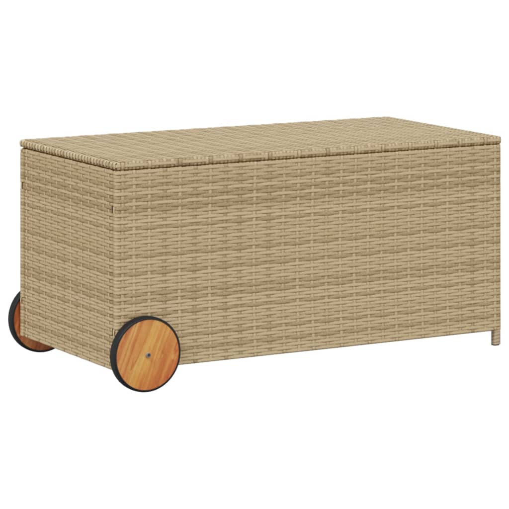Garden Storage Box Mix Beige PE Rattan Large Garden Storage Box