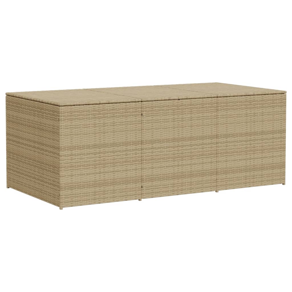 Garden Storage Box Mix Beige PE Rattan, Powder-Coated Steel 984L