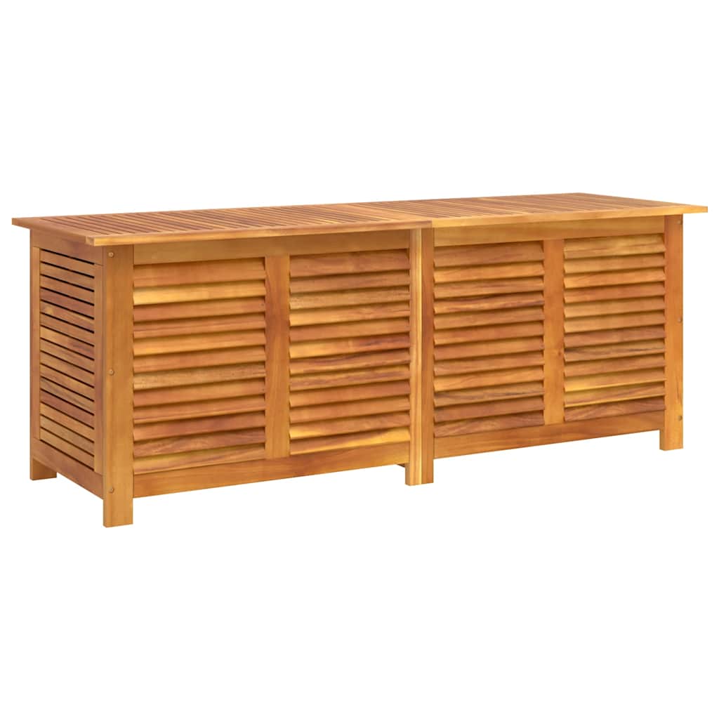 Garden Storage Box Natural Solid Acacia wood 59.1 x 19.7 x 22.0 in