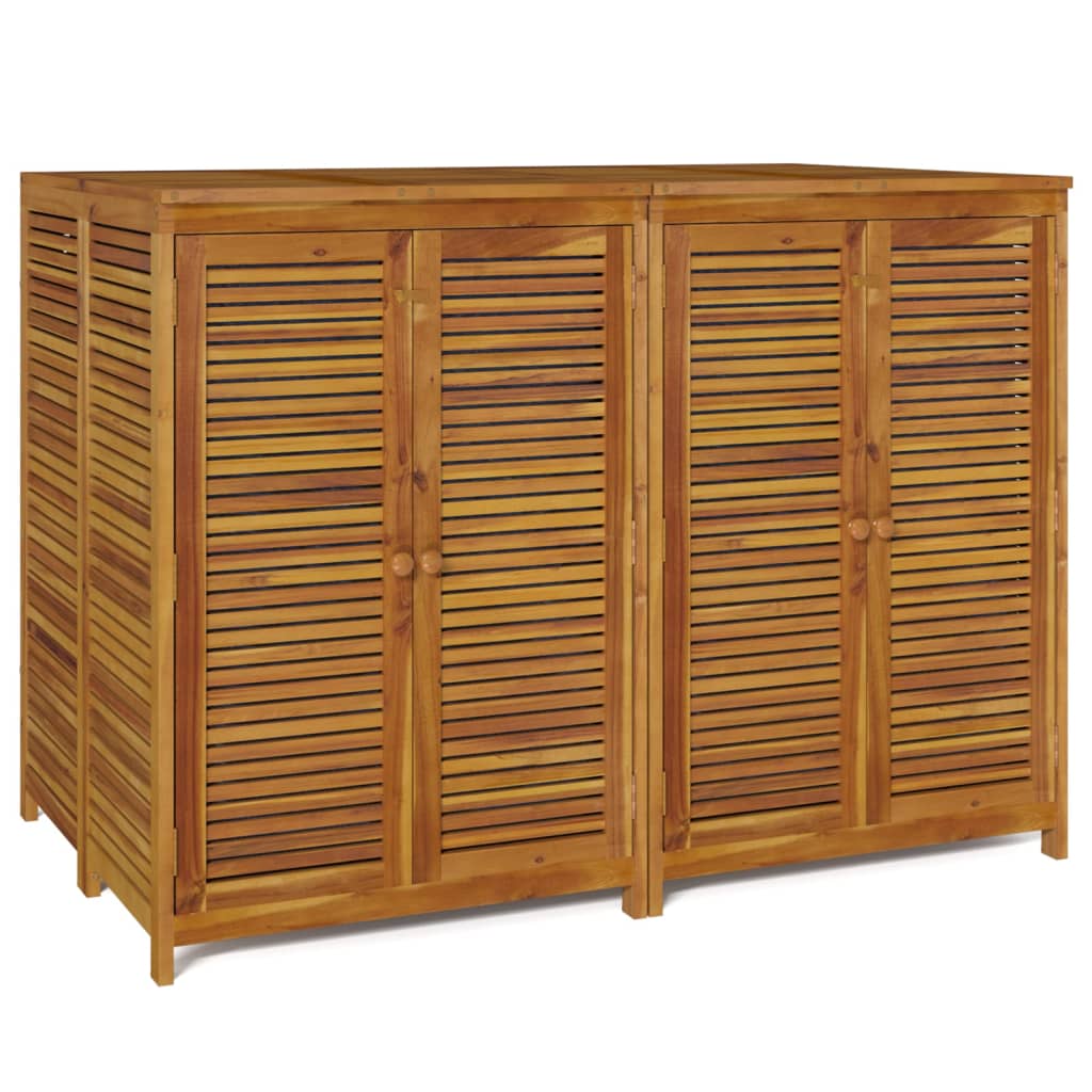 Garden Storage Box Natural Wood Solid acacia wood, PE (polyethylene)