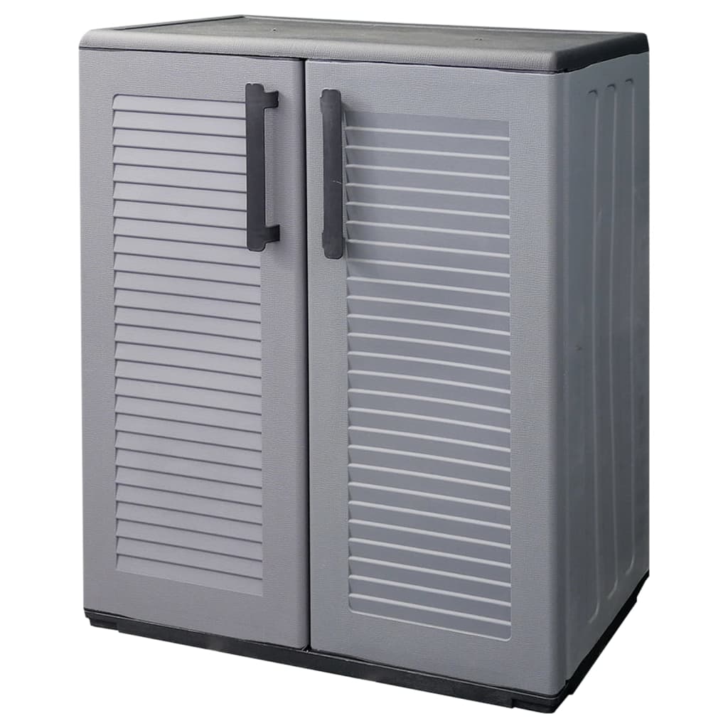 Garden Storage Cabinet Gray and Black 26.8"x14.6"x33.1" PP