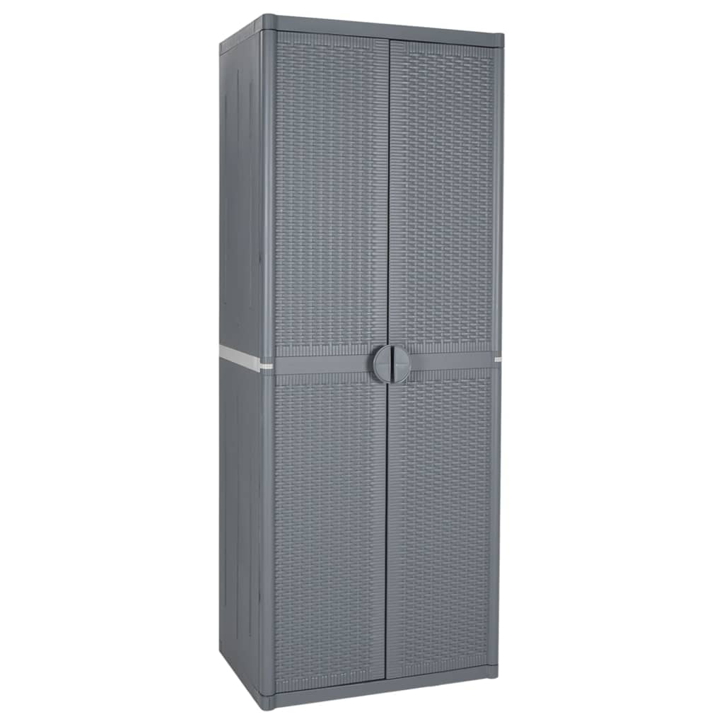 Garden Storage Cabinet Grey Polypropylene Large