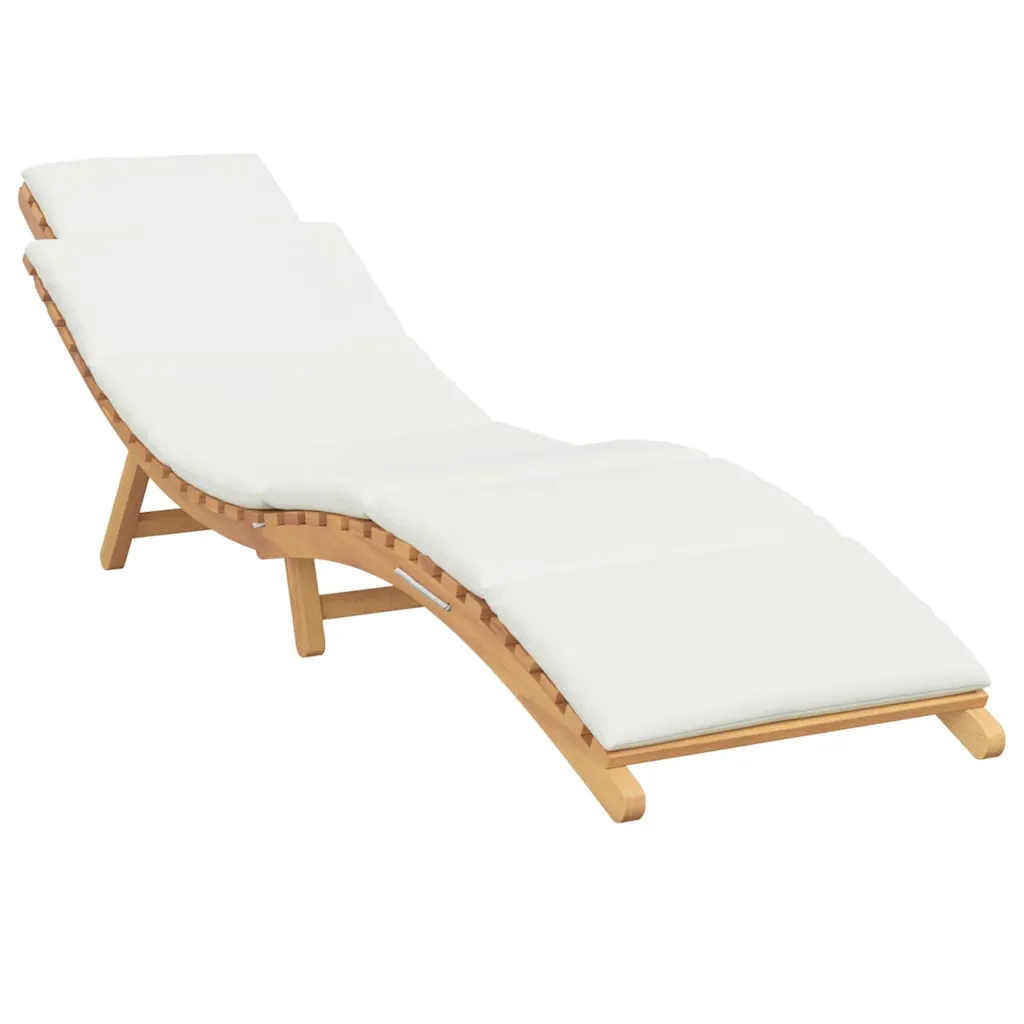 Garden Sunlounger with Cushion Brown 77.95 x 21.65 x 23.03 in