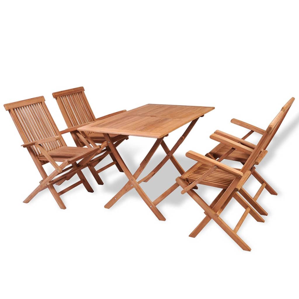 Garden Table And Chair Warm wood color Solid Teak wood 5-Piece Set