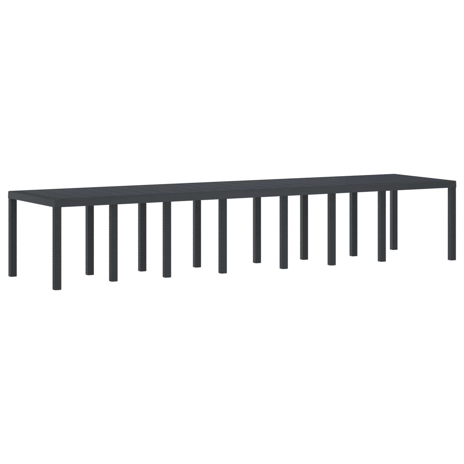 Garden Table Anthracite 157.48 x 39.37 x 28.74 in Poly Rattan