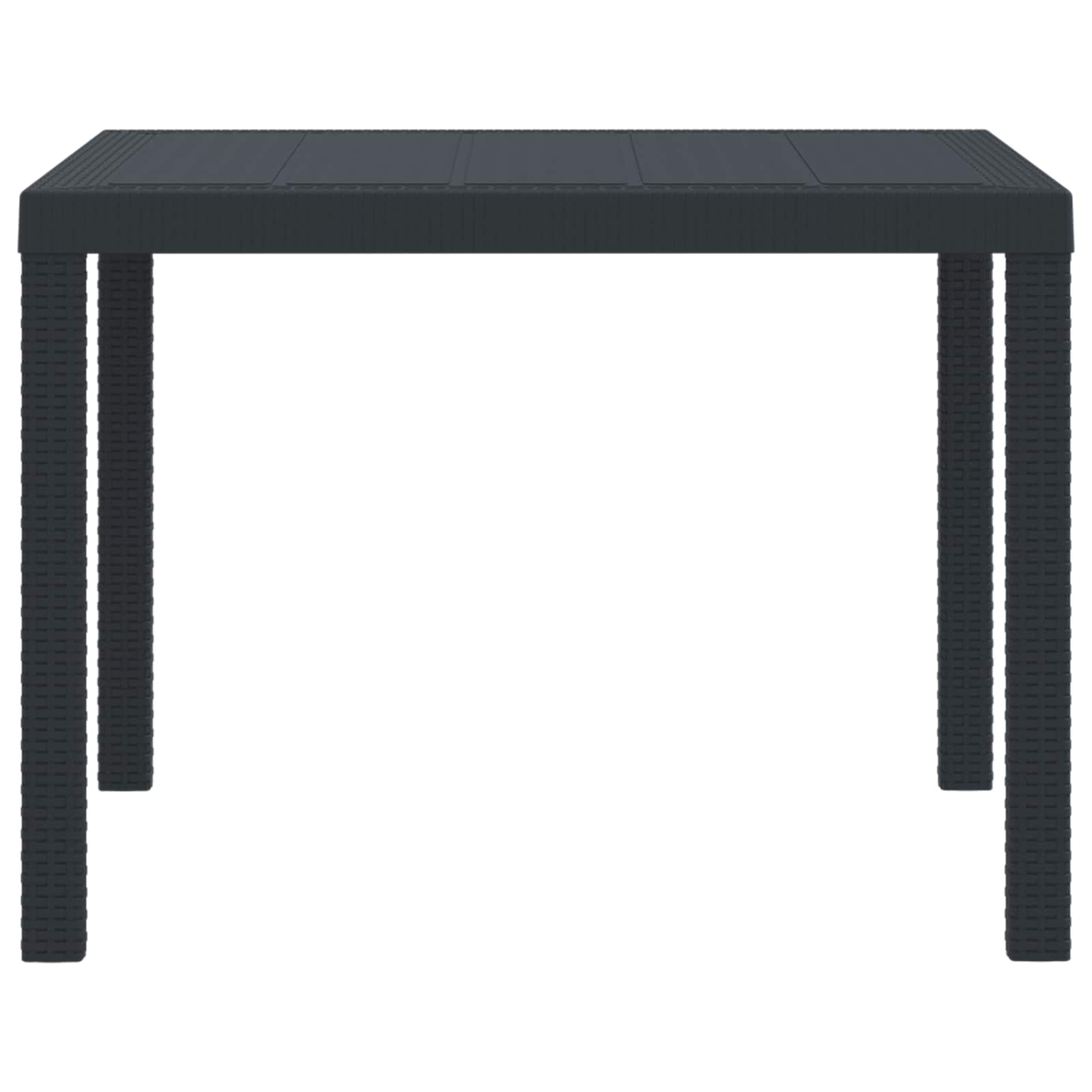 Garden Table Anthracite 39.37 x 39.37 x 28.74 in Poly Rattan
