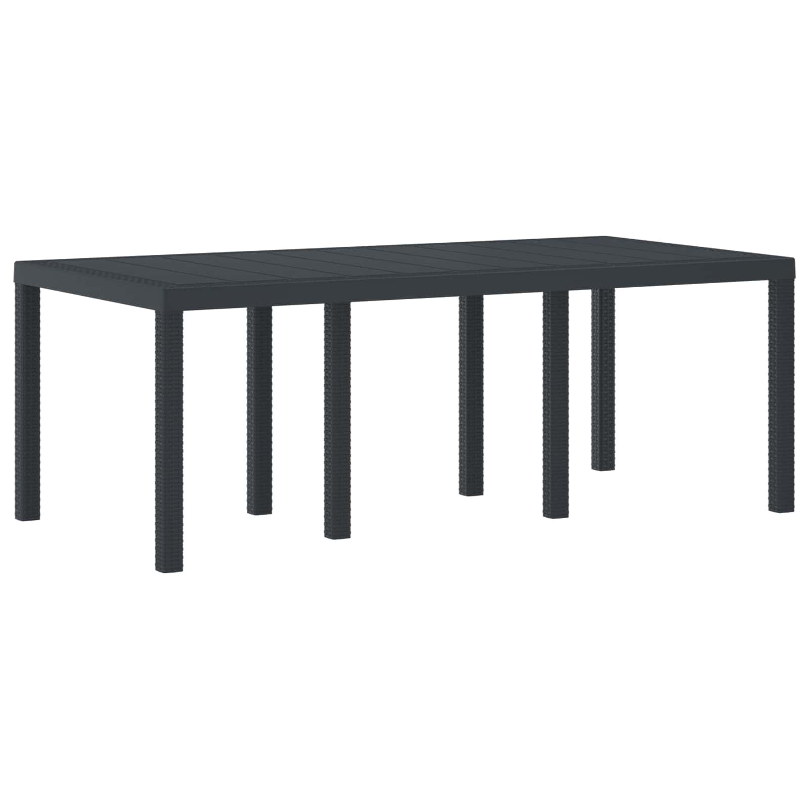 Garden Table Anthracite 78.74 x 39.37 x 28.74 in Poly Rattan