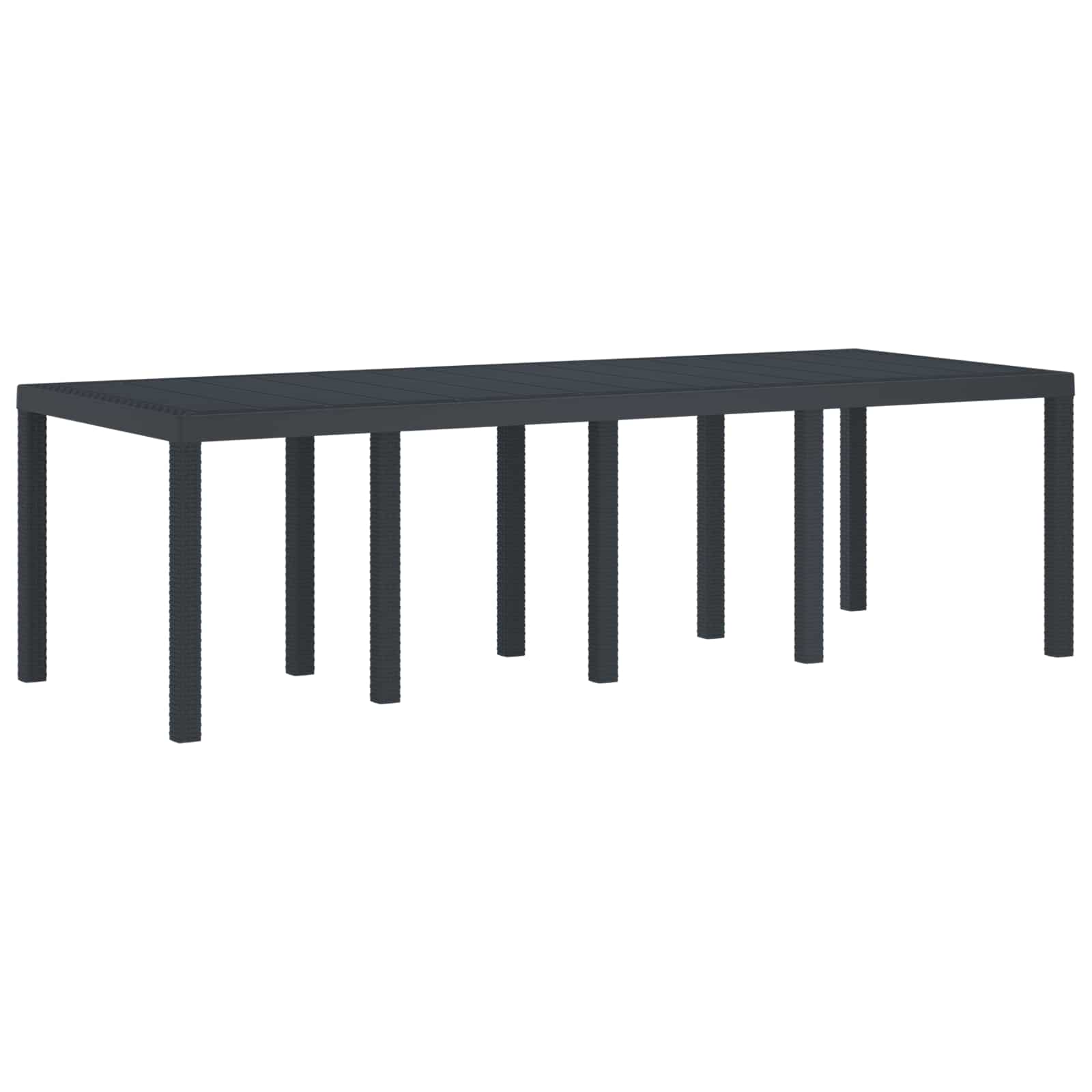 Garden Table Anthracite 98.43 x 39.37 x 28.74 in Poly Rattan