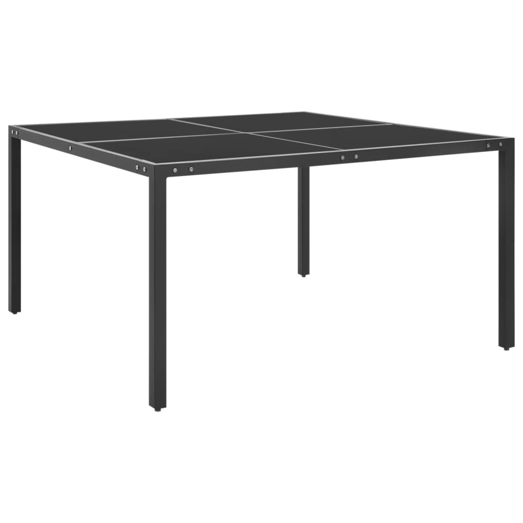 Garden Table Anthracite and Grey Steel, tempered glass Medium