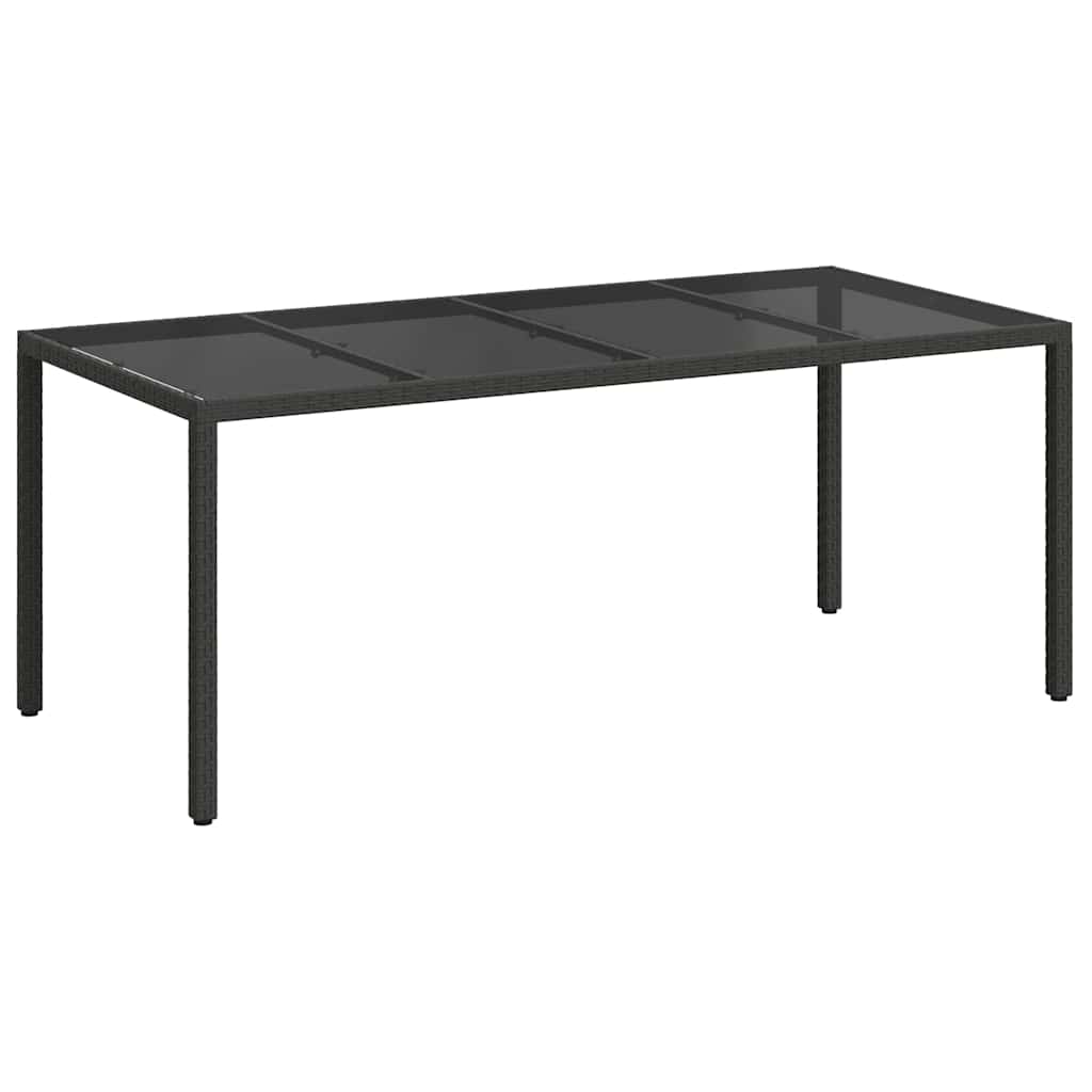 Garden Table Black 74.80 x 35.43 x 29.53 in Poly Rattan