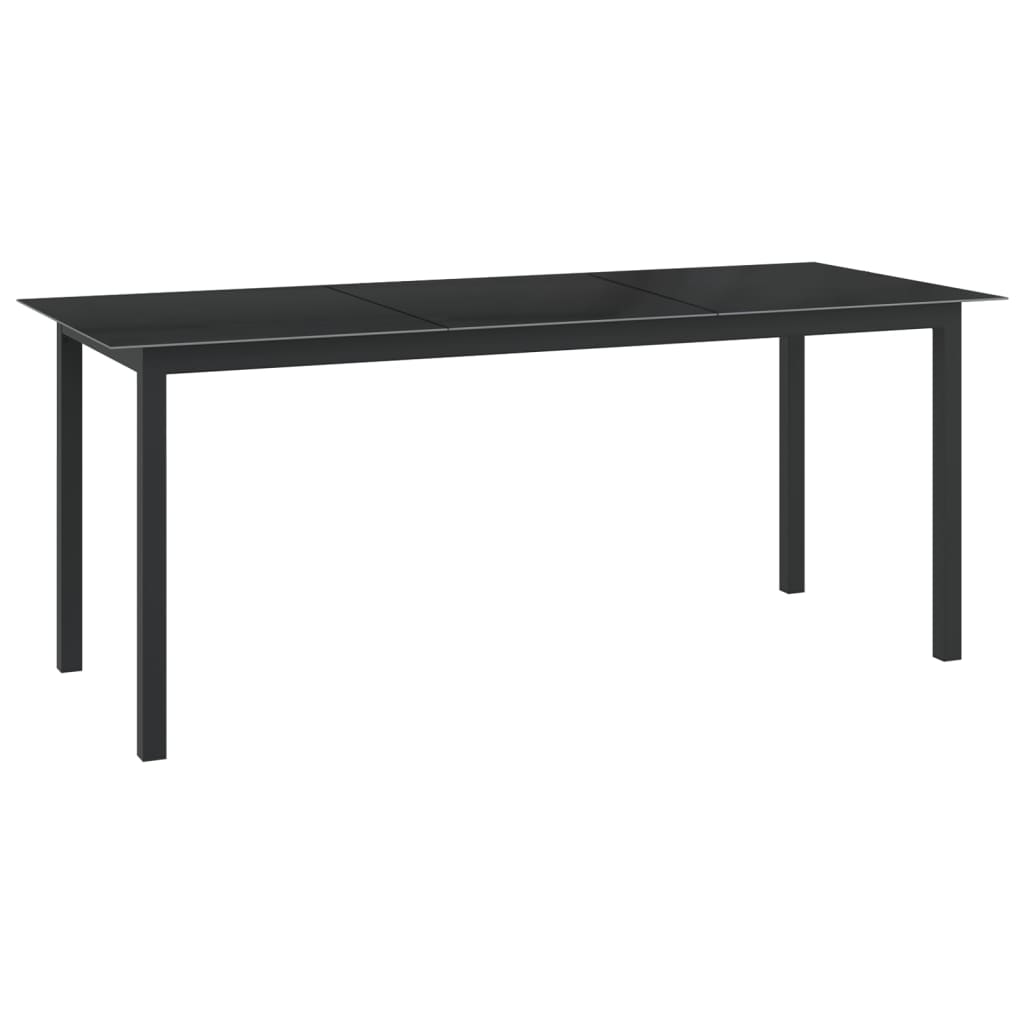 Garden Table Black Aluminum Large Durable Garden Table
