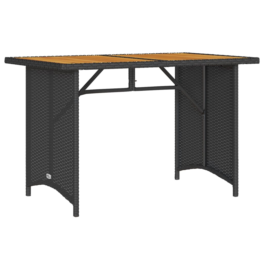Garden Table Black and Natural Wood