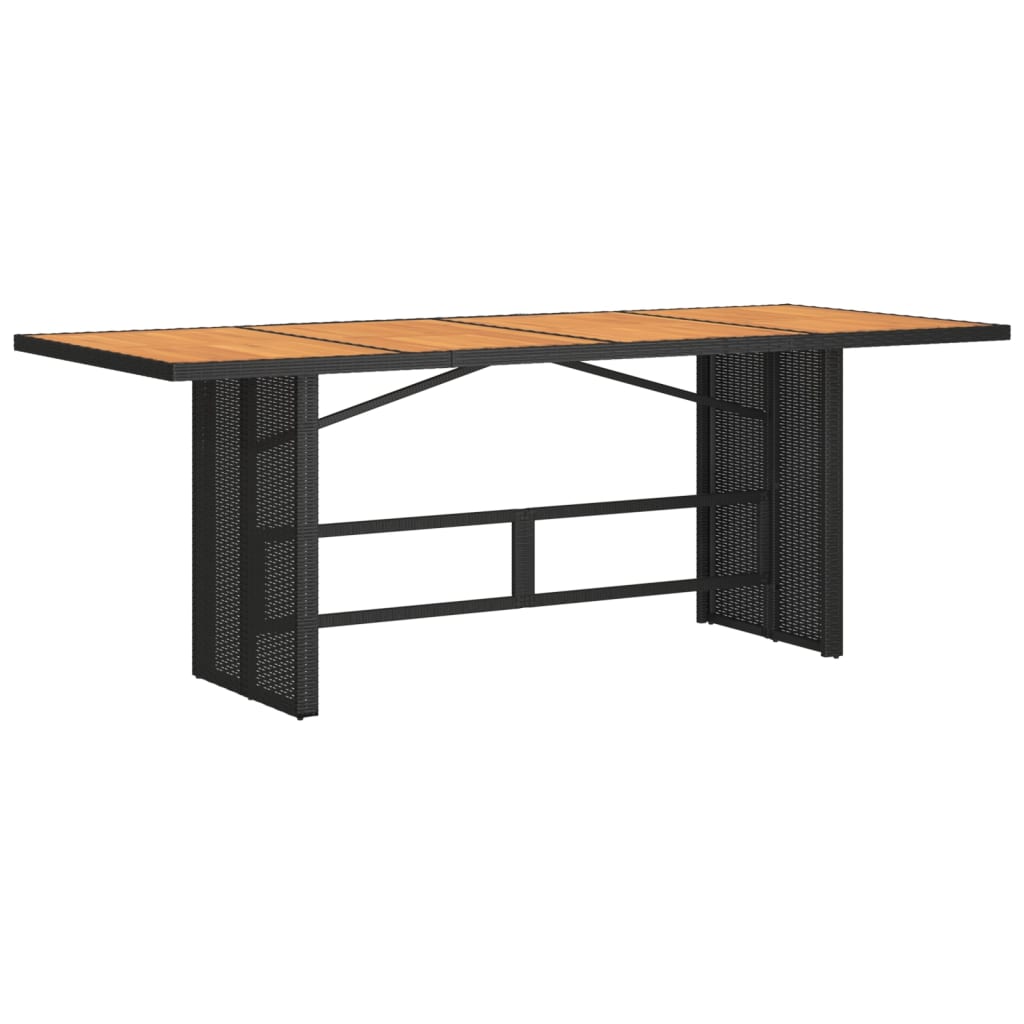 Garden Table Black PE Rattan Large UV-resistant materials