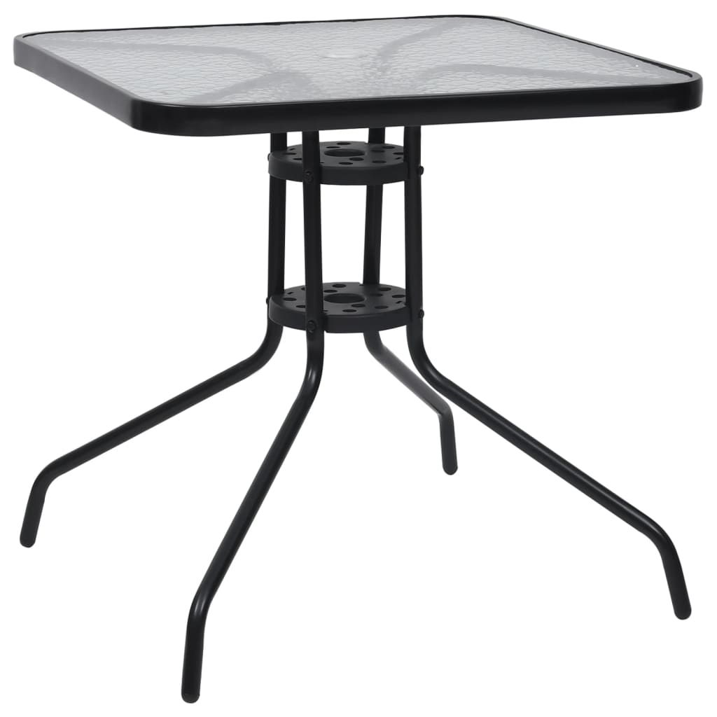 Garden Table Black Steel Standard Durable Garden Table Square