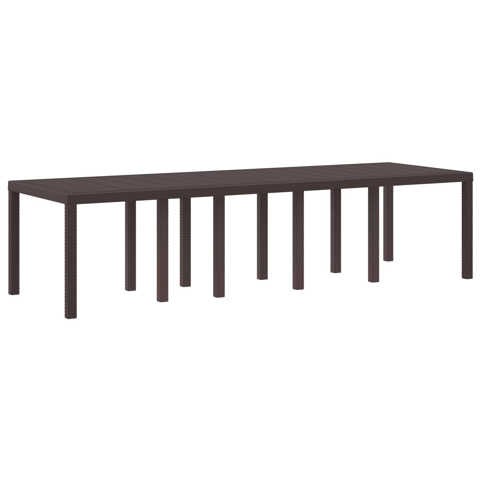 Garden Table Brown 118.11 x 39.37 x 28.74 in Poly Rattan
