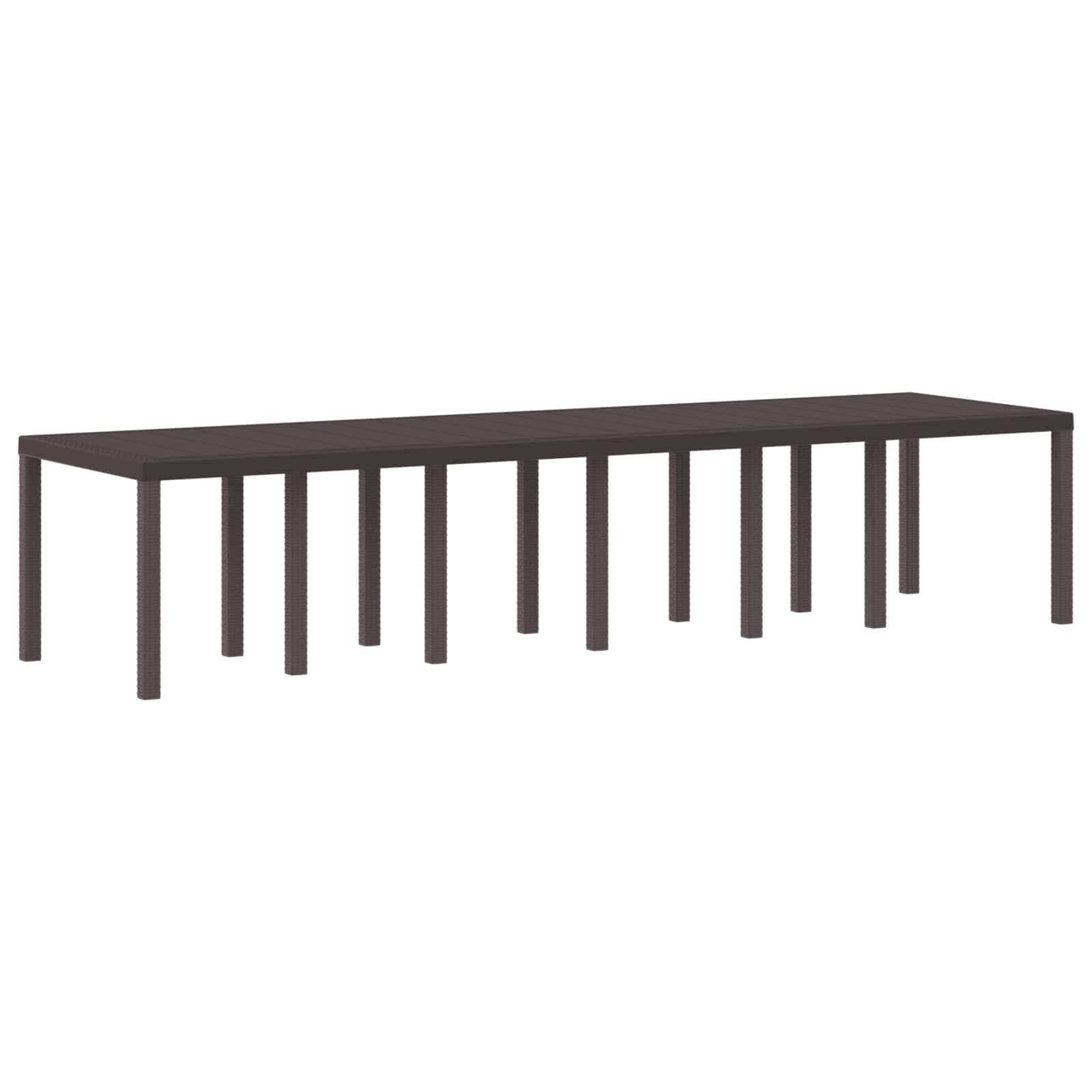 Garden Table Brown 137.80 x 39.37 x 29.13 in Poly Rattan
