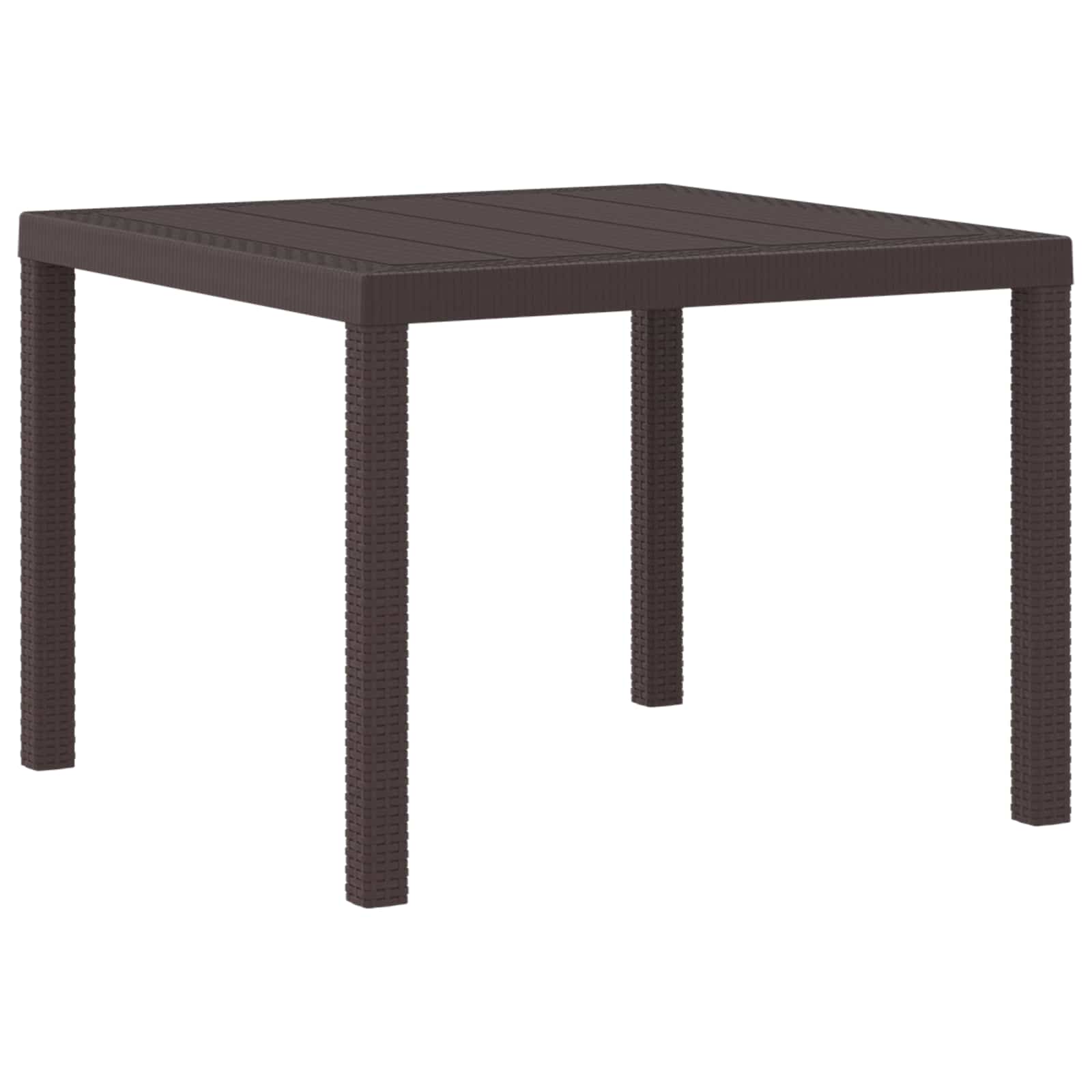 Garden Table Brown 39.37 x 39.37 x 28.74 in Poly Rattan