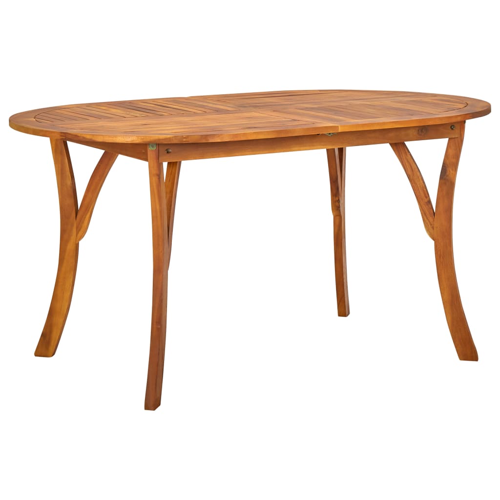Garden Table Brown Solid Acacia Wood Medium Durable