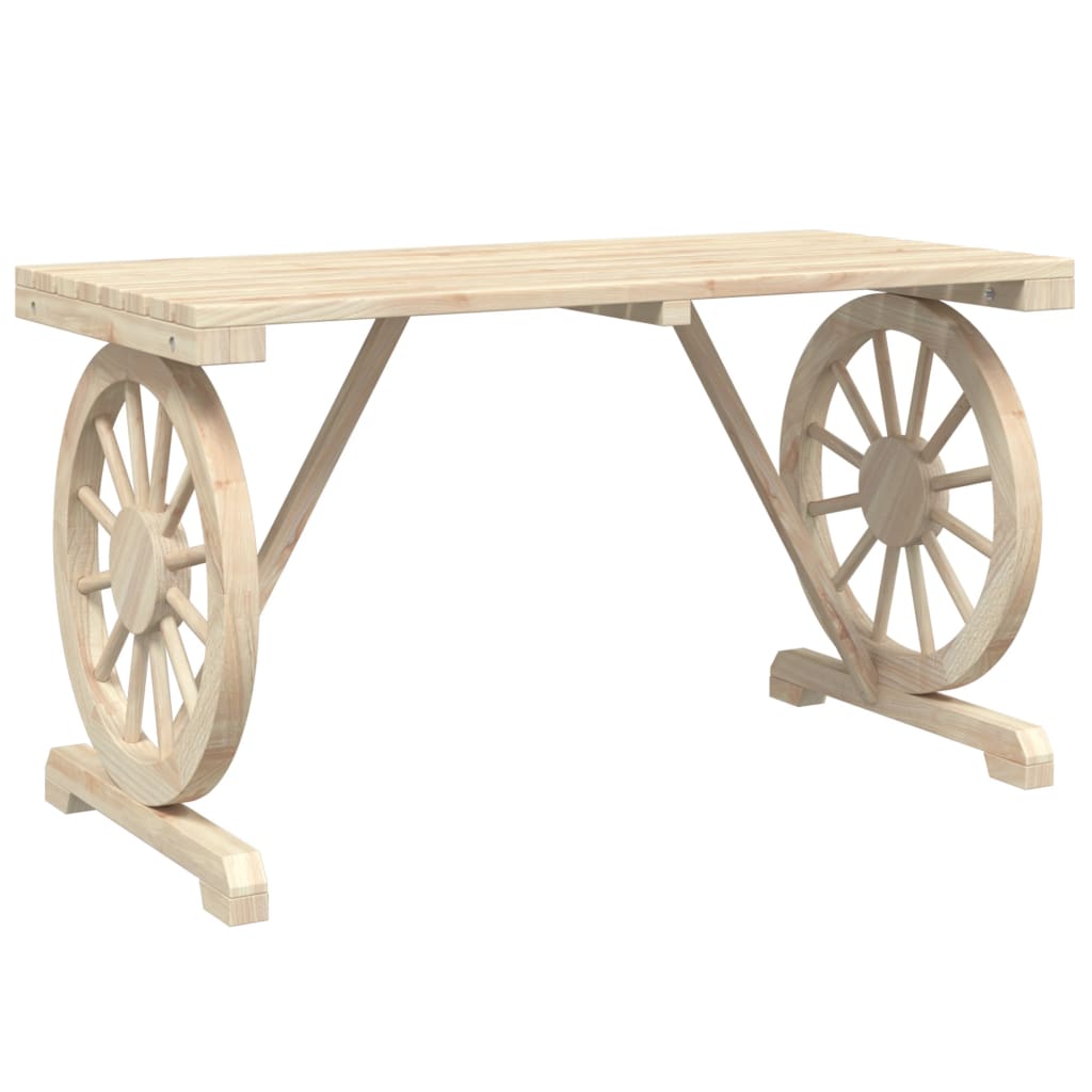 Garden Table Brown Solid fir wood Medium Decorative Inlays