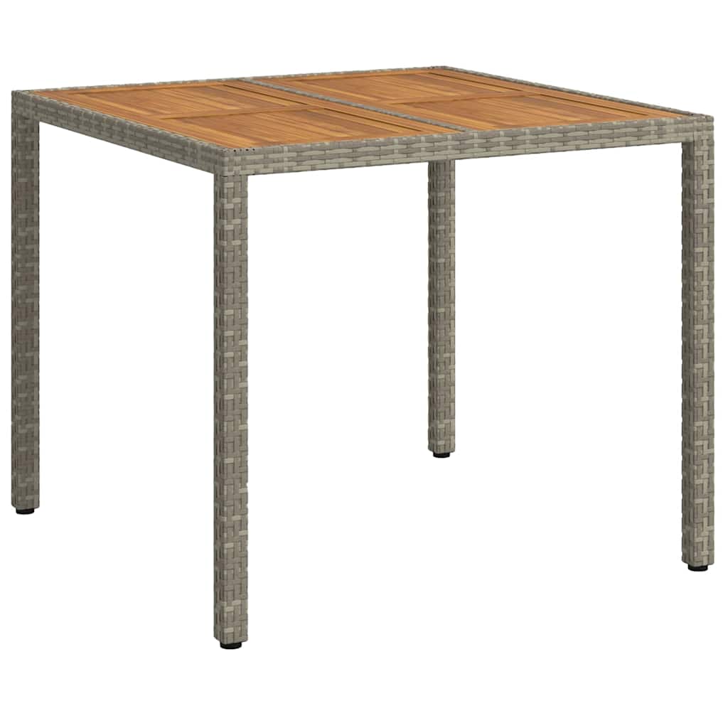 Garden Table Grey 35.43 x 35.43 x 29.53 in Poly Rattan