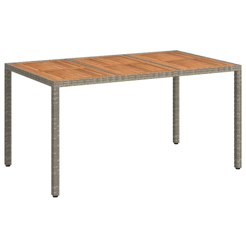 Garden Table Grey 59.06 x 35.43 x 29.53 in Poly Rattan